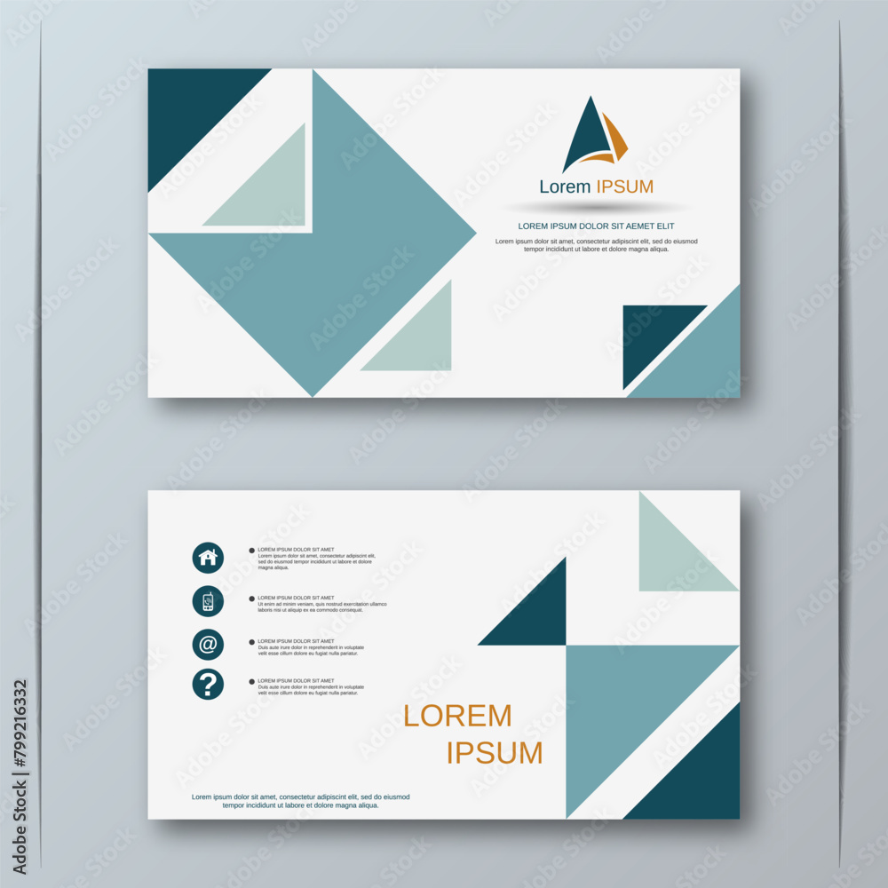Modern abstract geometric style business visiting card, label, sticker, badge vector design template