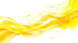 Buttercup yellow wave illustration, cheerful and bright buttercup yellow wave on a white backdrop.