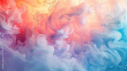 A stunning UHD image showcasing an abstract art piece with pastel-colored ombre splashes. 