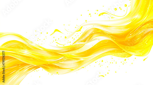 Buttercup yellow wave illustration, cheerful and bright buttercup yellow wave on a white backdrop. photo