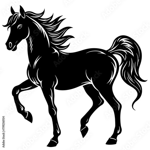         horse walks along the seashore colouring page
