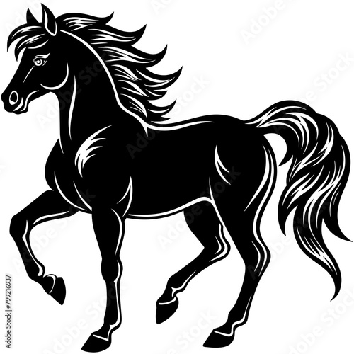         horse walks along the seashore colouring page

