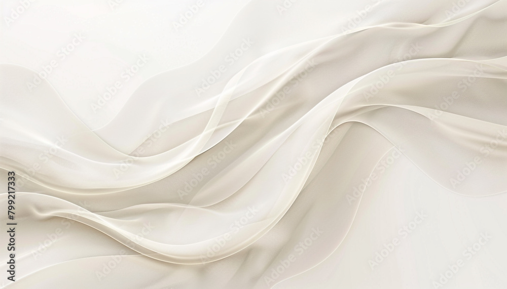 Classic ivory wave abstract, elegant and timeless classic ivory wave flowing on a white background.