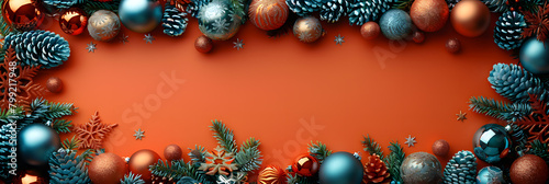 Christmas Ornament Illustration - Orange and Teal