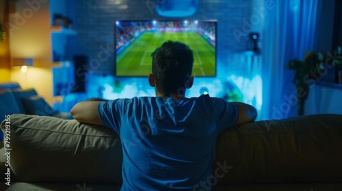 Football Fan Relaxing at Home Generative AI