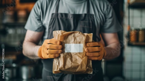 Courier Holding Food Package