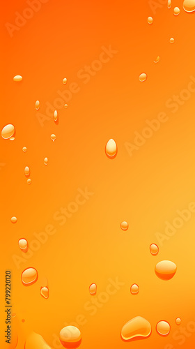 Orange gradient background with bubbles floating on it