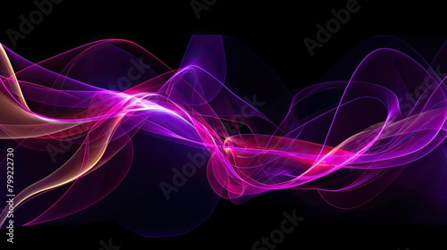 Abstract waveforms in shades of neon and electric purple, pulsating with energy © Budi