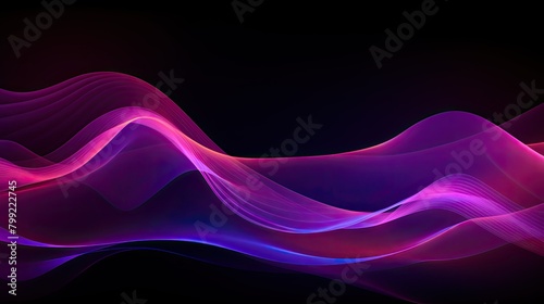 Abstract waveforms in shades of neon and electric purple, pulsating with energy