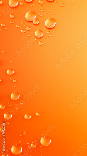 Orange gradient background with bubbles floating on it