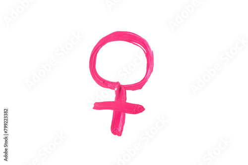 Feminism hand drawn pink paint gender female sign