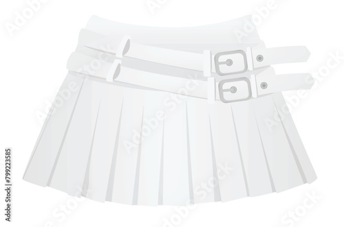 White mini skirt. vector illustration