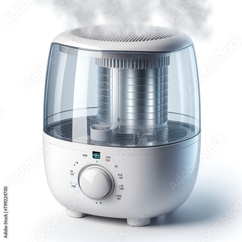 A compact humidifier emitting steam, ideal for small spaces photo
