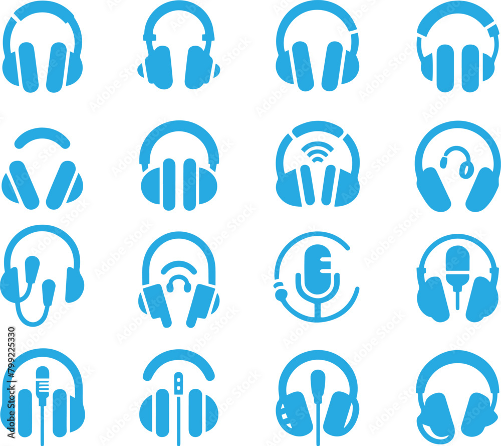 Headphone logo collection set Headphone logo collection set