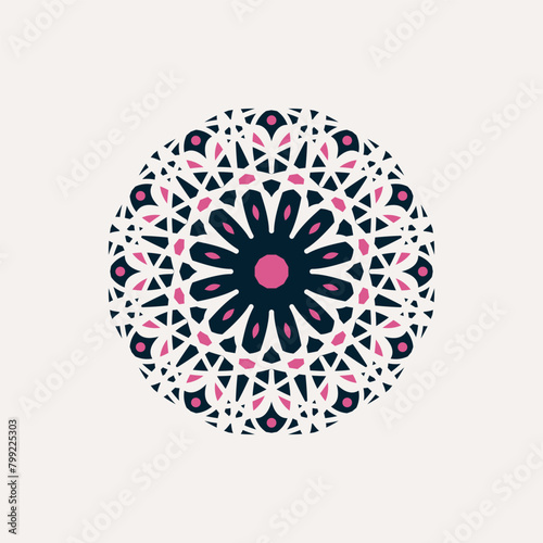 Arabic mosaic geometric symbol. Vector floral oriental ornamental logo template (ID: 799225303)