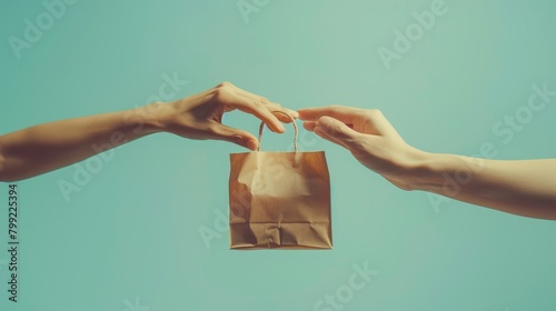 Handover of a Paper Shopping Bag photo