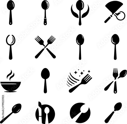 spoon logo set