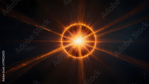 a golden supernova explosion with shimmering effects against dark space