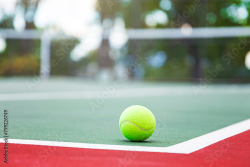 Tennis ball on the court with copy space for your text © Mariusz Blach
