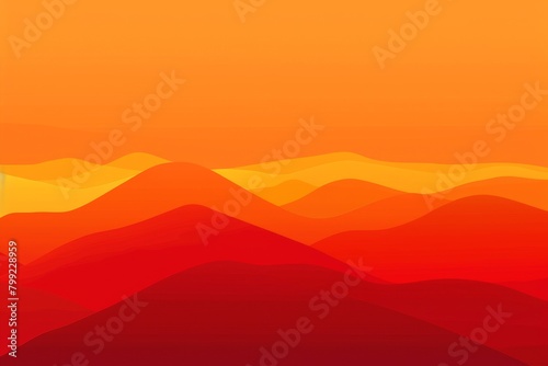 Minimalist flat illustration of orange-red desert hills