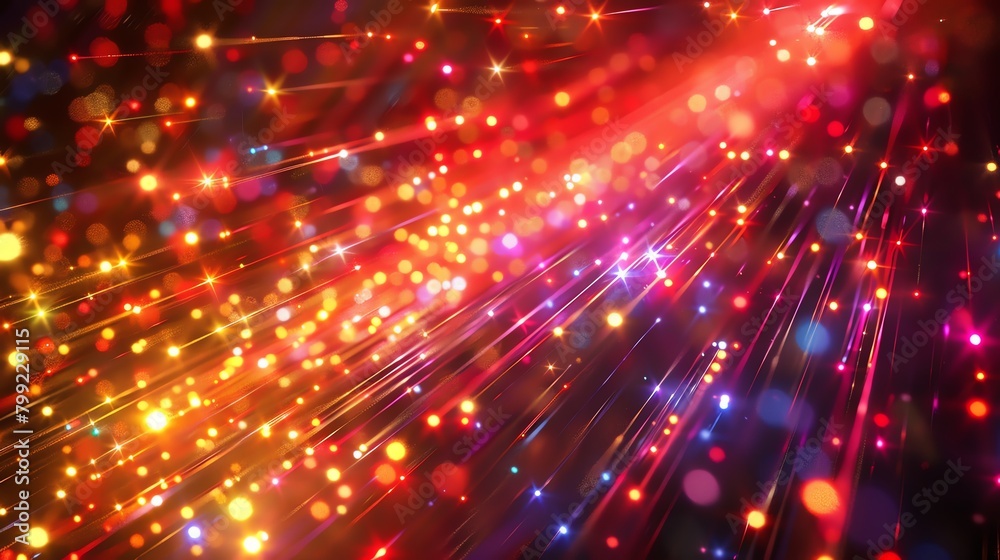 Fototapeta premium Create a vibrant and dynamic background image featuring an array of colorful sparkles and glowing streaks of light