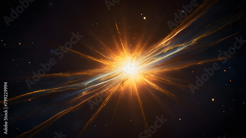 a golden supernova explosion with shimmering effects in space