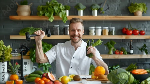 A Chef Balancing Diet and Fitness photo