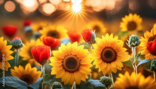 Sonnenblumen im Sonnenlicht.  photo