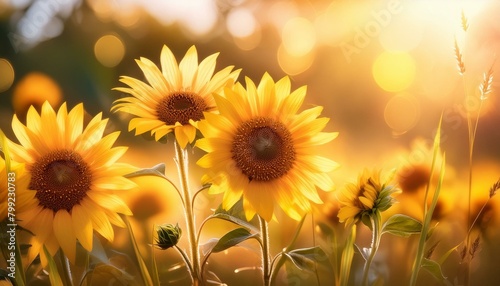 Sonnenblumen im Sonnenlicht. 