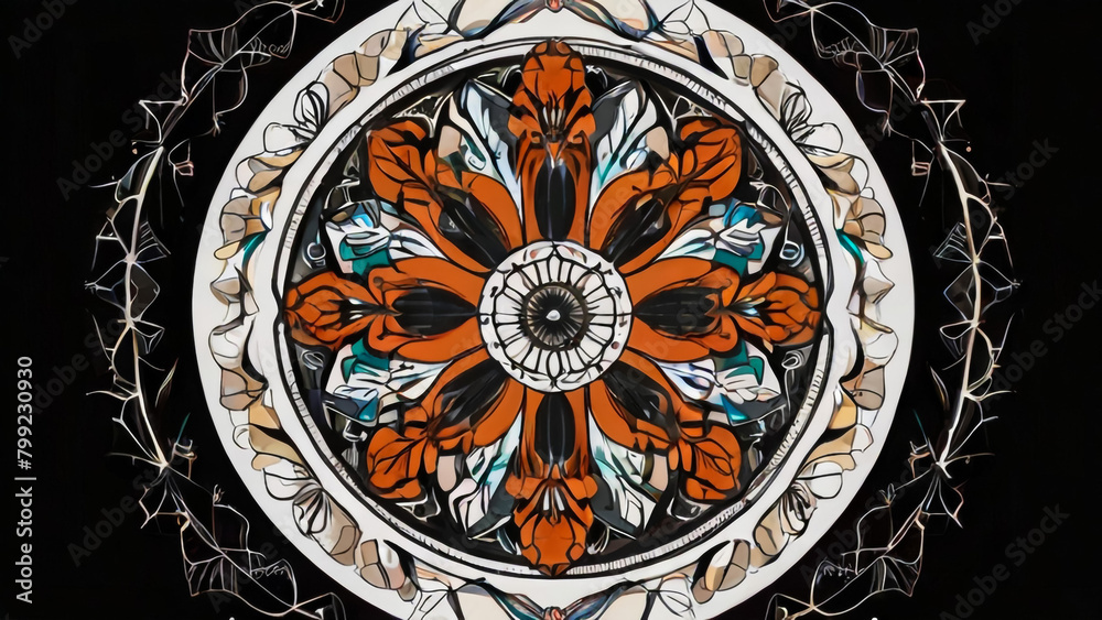 Mexican traditional round flower ornament




