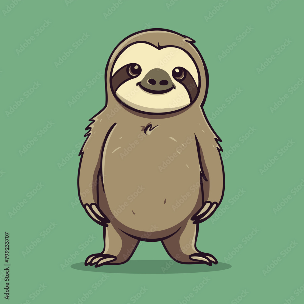 Fototapeta premium Cute sloth mascot animal character vector illustration