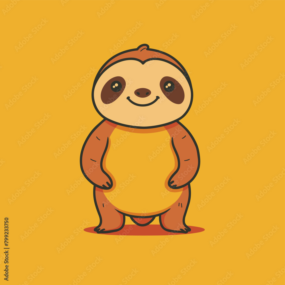 Fototapeta premium Cute sloth mascot animal character vector illustration