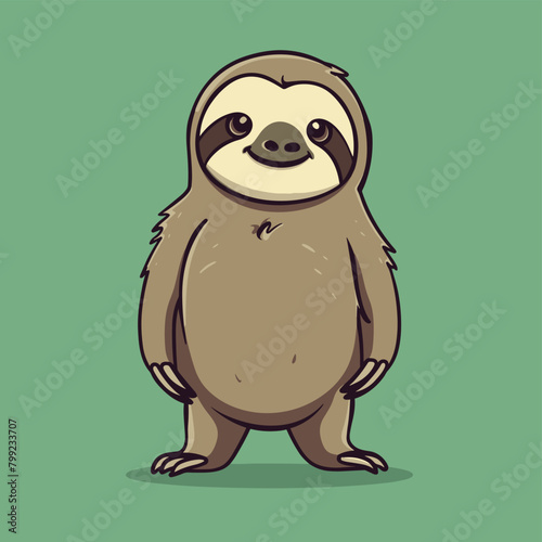 Cute sloth mascot animal character vector illustration