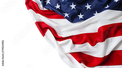 American flag isolated on a transparent background for Memorial Day or 4th of July.