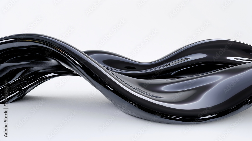 Jet black wave flow, sleek and modern jet black wave isolated on white. Jet black wave flow, sleek and modern jet black wave isolated on white.