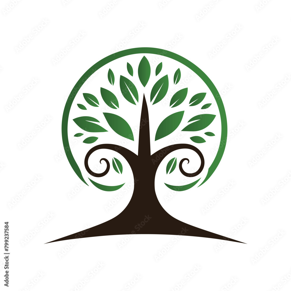 Obraz premium Tree Logo Design Vector Illustration