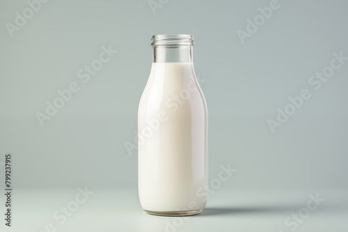 Glass milk bottle mockup