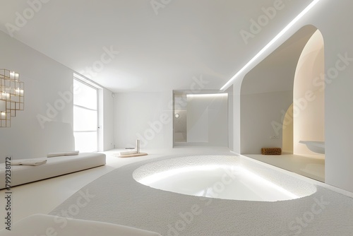 White Light: Architectural Minimalism with Light Wells in a Contemporary Loft Apartment Design © Michael