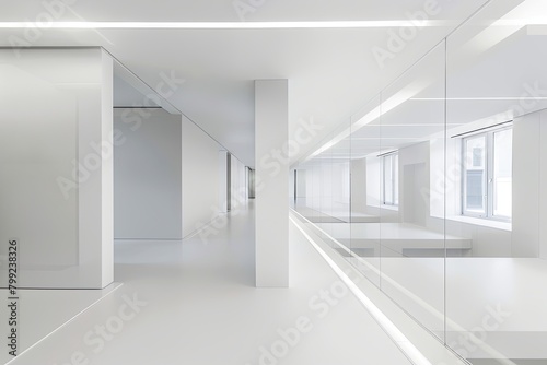 Wallpaper Mural Minimalist Geometric Office: Bright White Space Merged with Modern Architecture Torontodigital.ca