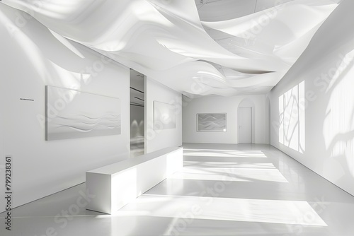Wallpaper Mural Modern Interiors: White Space and Shadow Art in a Minimalist Luxury Office Torontodigital.ca