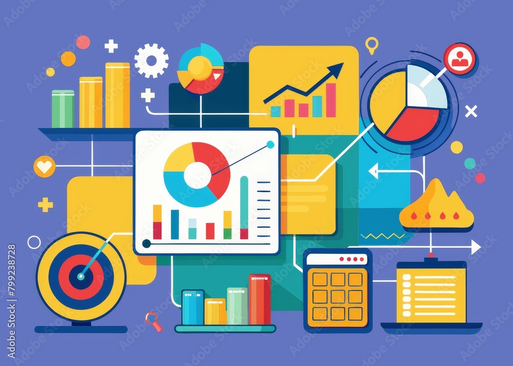 Modern Graph Elements for Business: Sleek Flat Design Concepts Modern Graph Elements for Business: Sleek Flat Design Concepts