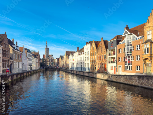 Belgium historic building view famous place to tourism, Bruges, Belgium historic canals at daytime © ERDAL SEKER