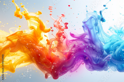 Vibrant Abstract Background Colorful Ink Splash Illustration in Artistic Design