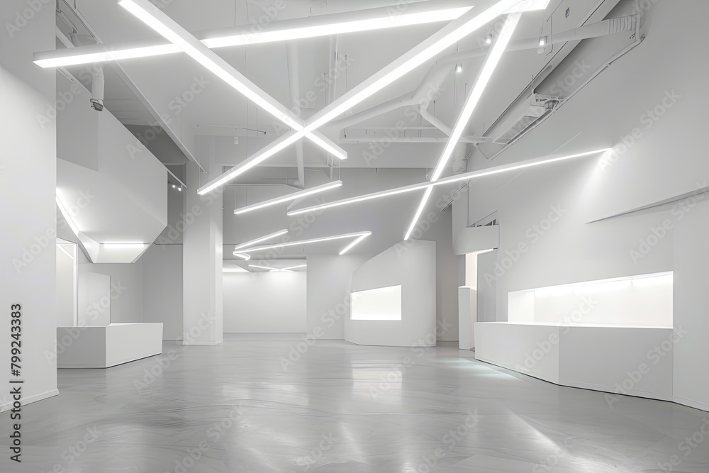 Minimalistic Elegance: White Ceilings and Geometric Architecture in Bright Exhibition Spaces Minimalistic Elegance: White Ceilings and Geometric Architecture in Bright Exhibition Spaces