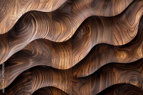 Walnut Wood Texture: Waves and Loops Detailed in Dark Oak Blend