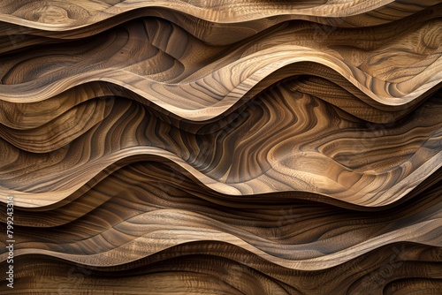 Wave and Loop Walnut Wood Texture: Detailed Patterns of Grain, Surface, and Flooring Contrasts