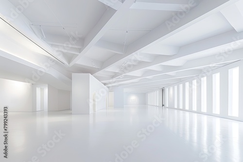 White Geometric Minimalism: Bright Exhibition Space with Clean Design