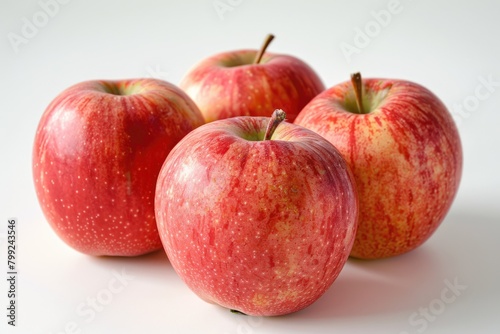 Tasty Red Gala Apples for Your Healthy Diet - Three Fresh Fruits on a White Background