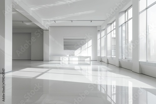 White Space Gallery  Minimalist Photography Studio with Reflective Floors