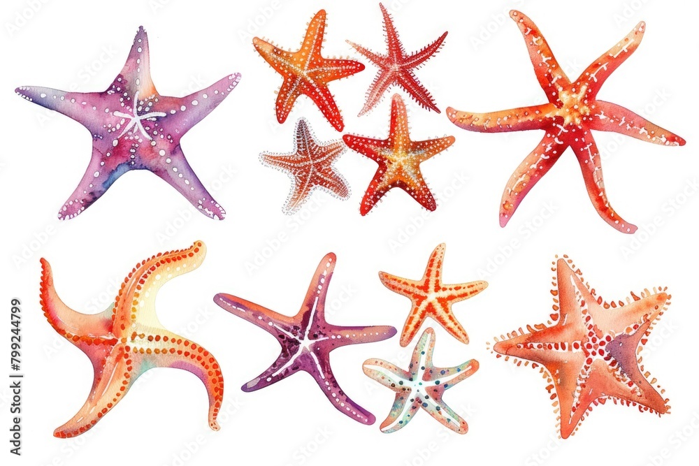 Watercolor Starfish Clip Art Set: Vibrant Ocean and Coral Illustrations with a Nature-Inspired Watercolor Starfish Clip Art Set: Vibrant Ocean and Coral Illustrations with a Nature-Inspired